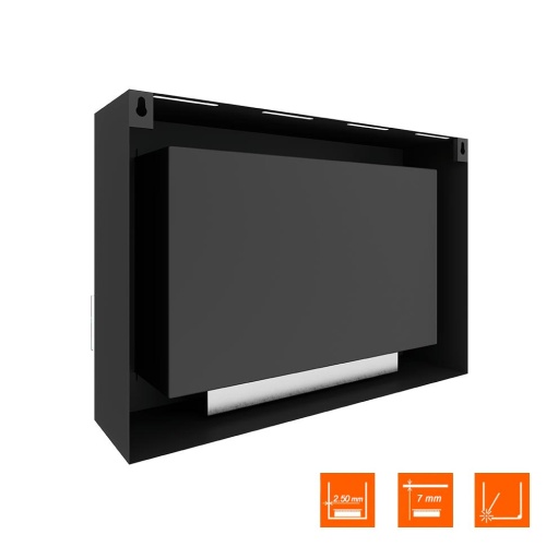 Биокамин SteelHeat WALL ONE 800 черный, стемалит SteelHeat